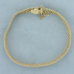 Italian Diamond Cut Mesh Bracelet In 14k Yellow Gold