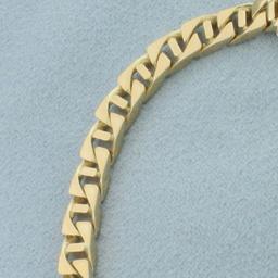 Italian Squared Anchor Link Bracelet In 14k Yellow Gold