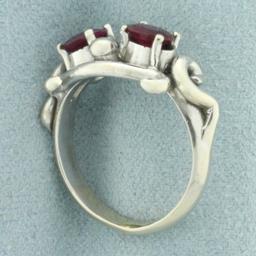 Ruby Ring In 14k White Gold