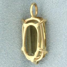 Fancy Cut Citrine Solitaire Pendant In 14k Yellow Gold