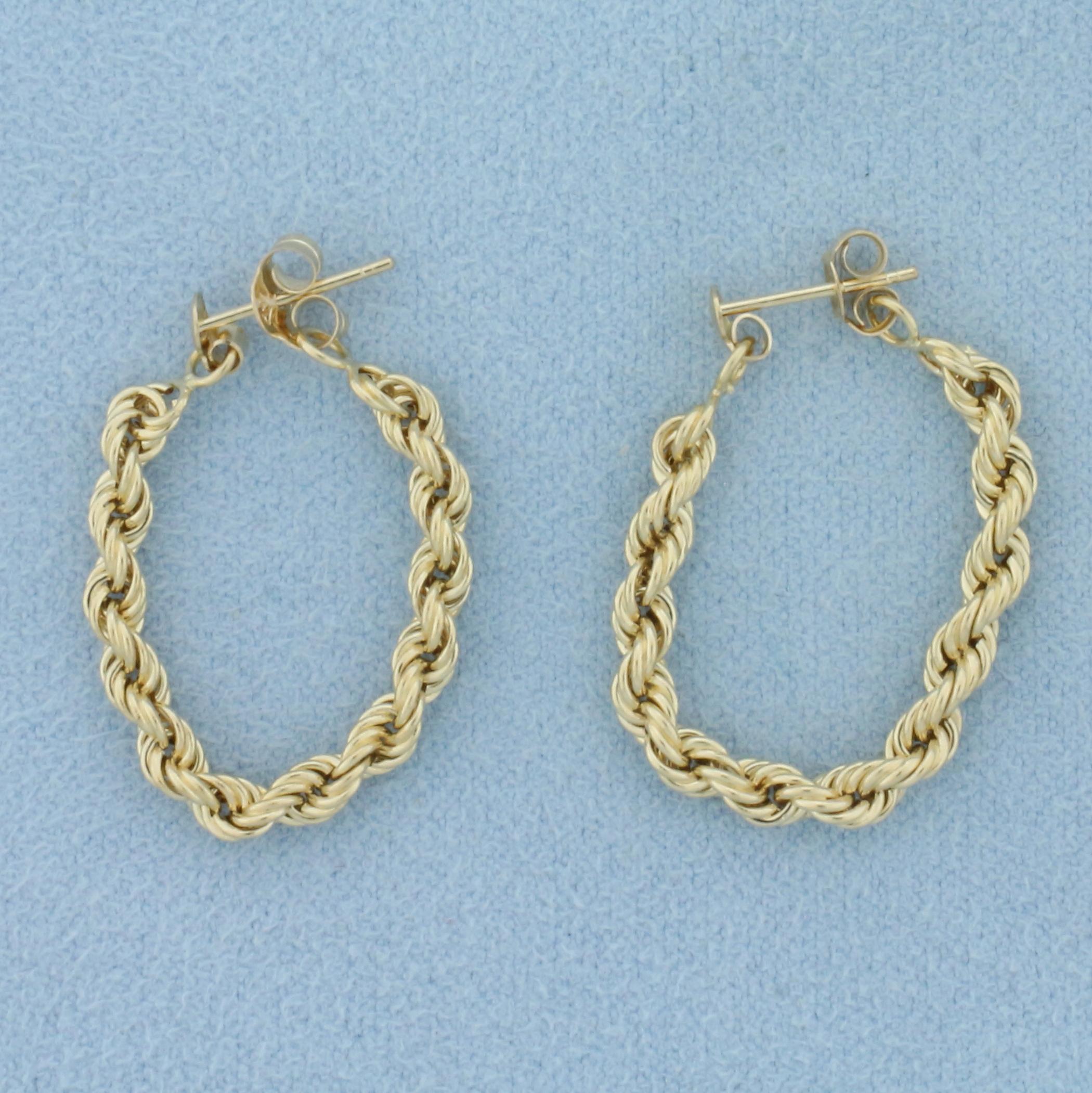 Rope Front To Back Hoop Earrings In 14k Yellow Gold