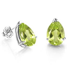 6x4mm Pear Cut Peridot .9ctw Stud Earrings In Sterling Silver