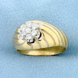 Vintage Diamond Dome Ring In 14k Yellow Gold