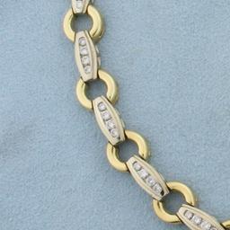 1.5ct Tw Diamond Line Bracelet In 14k Yellow And White Gold