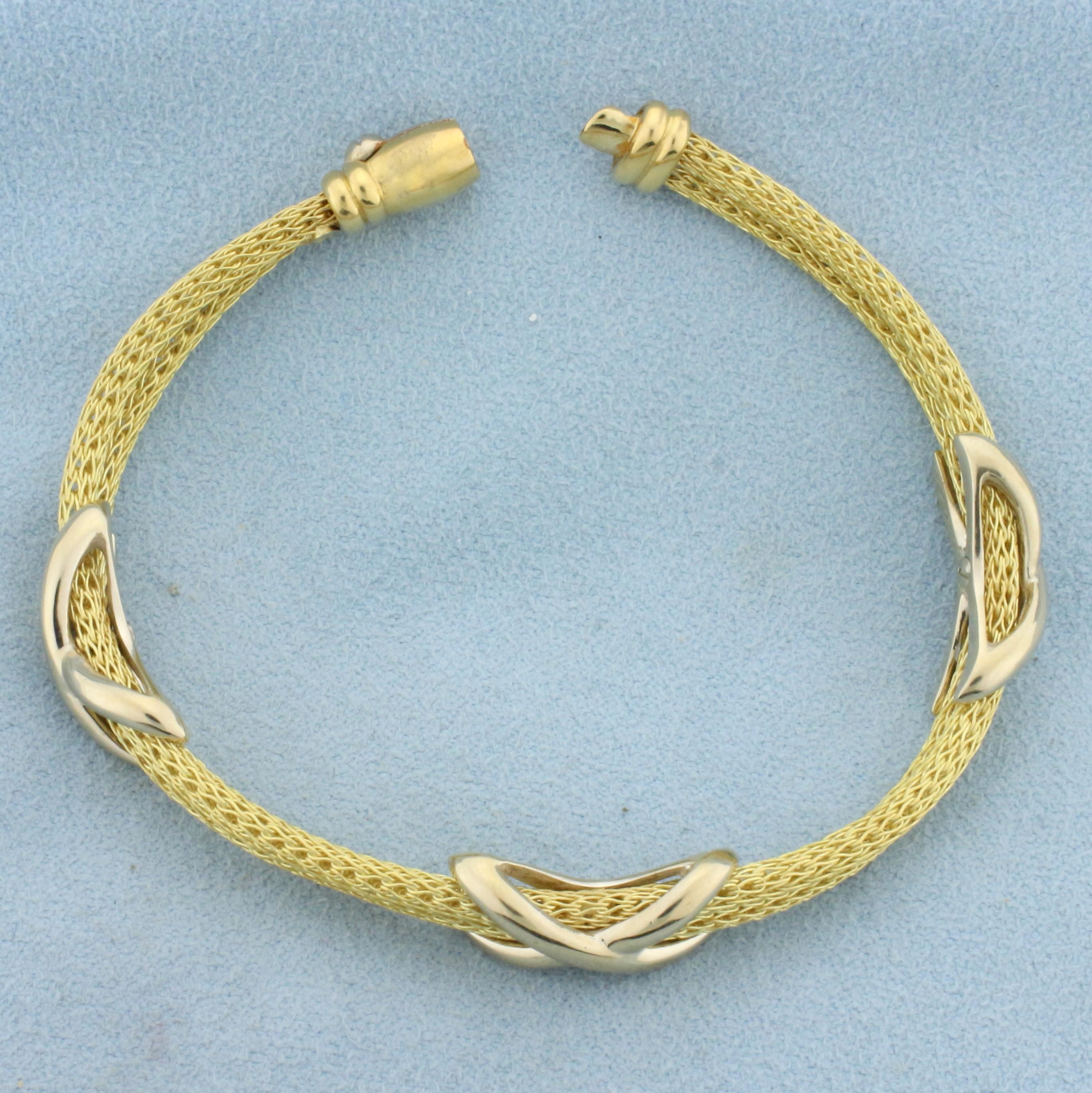 Italian Made Double Wheat Link Bracelet In 18k Yellow Gold