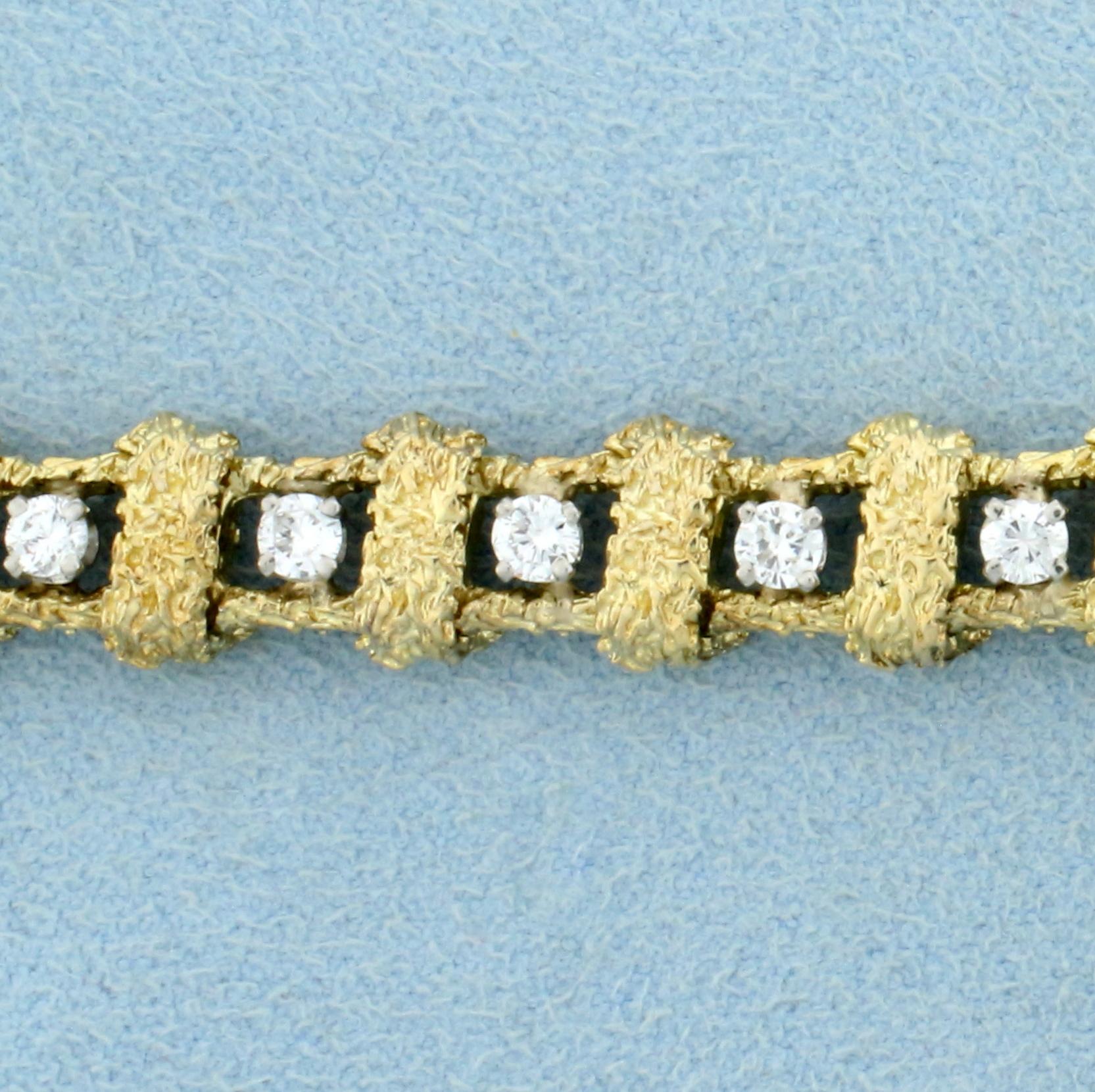 2ct Tw Diamond Nugget Style Bracelet In 18k Yellow Gold