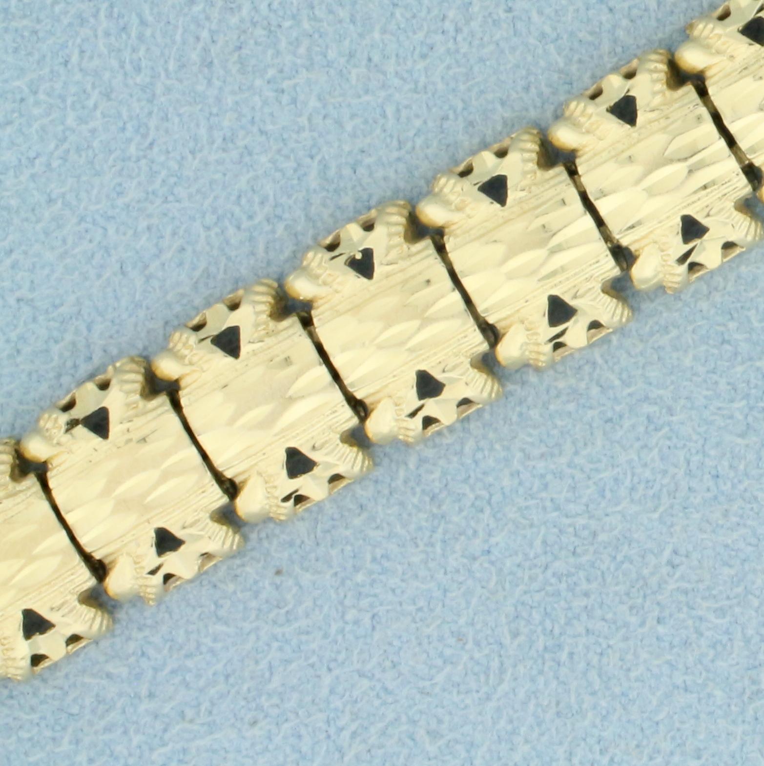 Diamond Cut Designer Bracelet In 14k Yellow Gold