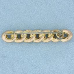 Antique Victorian Curb Link Pin In 9k Yellow And Rose Gold