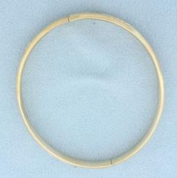 Hinged Leaf Design Bangle Bracelet In 14k Yellow Gold