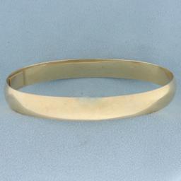 Heavy Solid Bangle Bracelet In 14k Yellow Gold