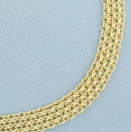 Italian 16 Inch Bismark Mesh Choker Necklace In 14k Yellow Gold