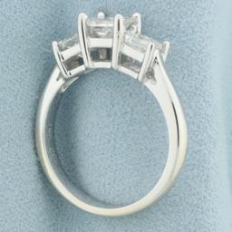 Princess Cut 3 Stone Engagement Or Anniversary Ring In 14k White Gold