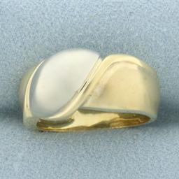 Two Tone 3 D Satin Finish Ring In 14k White And Yellow Gold