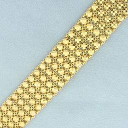 Diamond Cut Bead Link Bracelet In 22k Yellow Gold