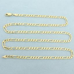 25 Inch Figaro Link Chain Necklace In 14k Yellow Gold