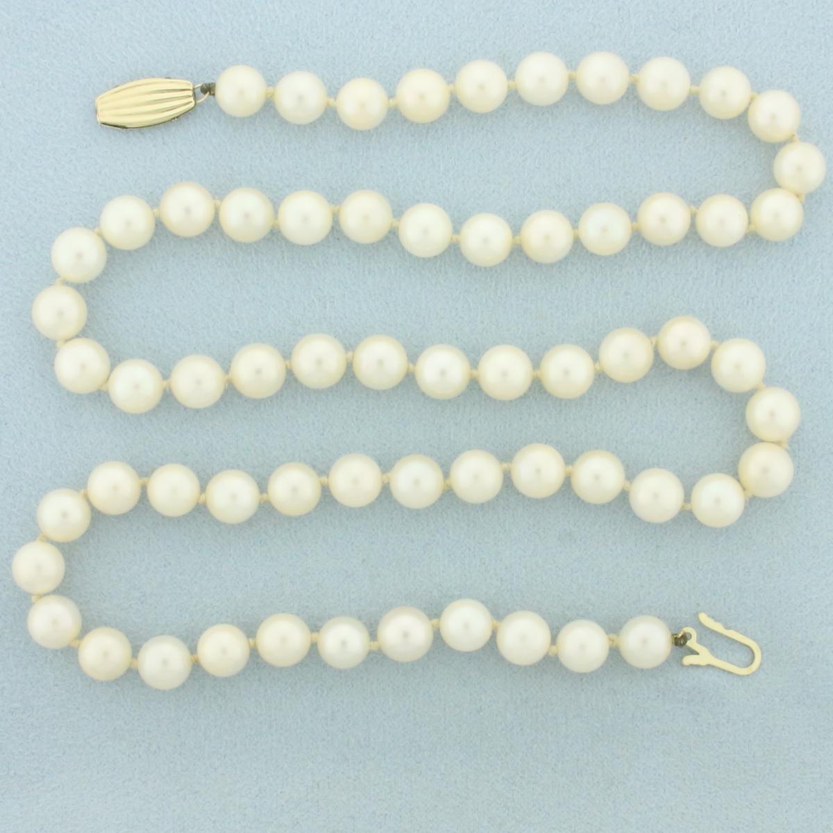 Pearl Strand Necklace With 14k Yellow Gold Clasp