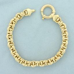 Italian Double Rolo Link Bracelet In 14k Yellow Gold