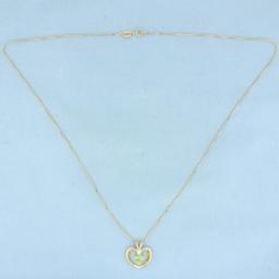 Heart Peridot Necklace In 14k Yellow Gold
