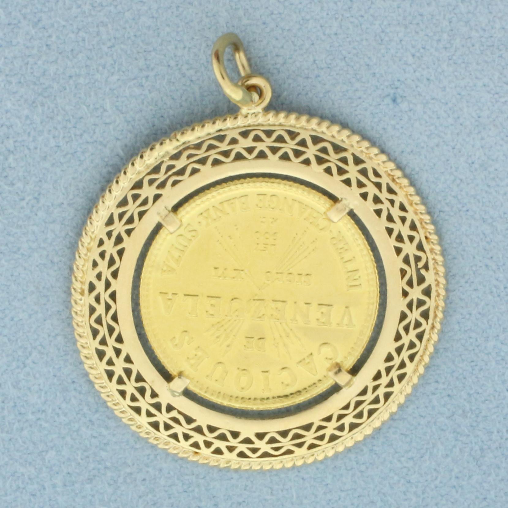 Caciques De Venezuela Guaicaipuro Gold Coin Pendant