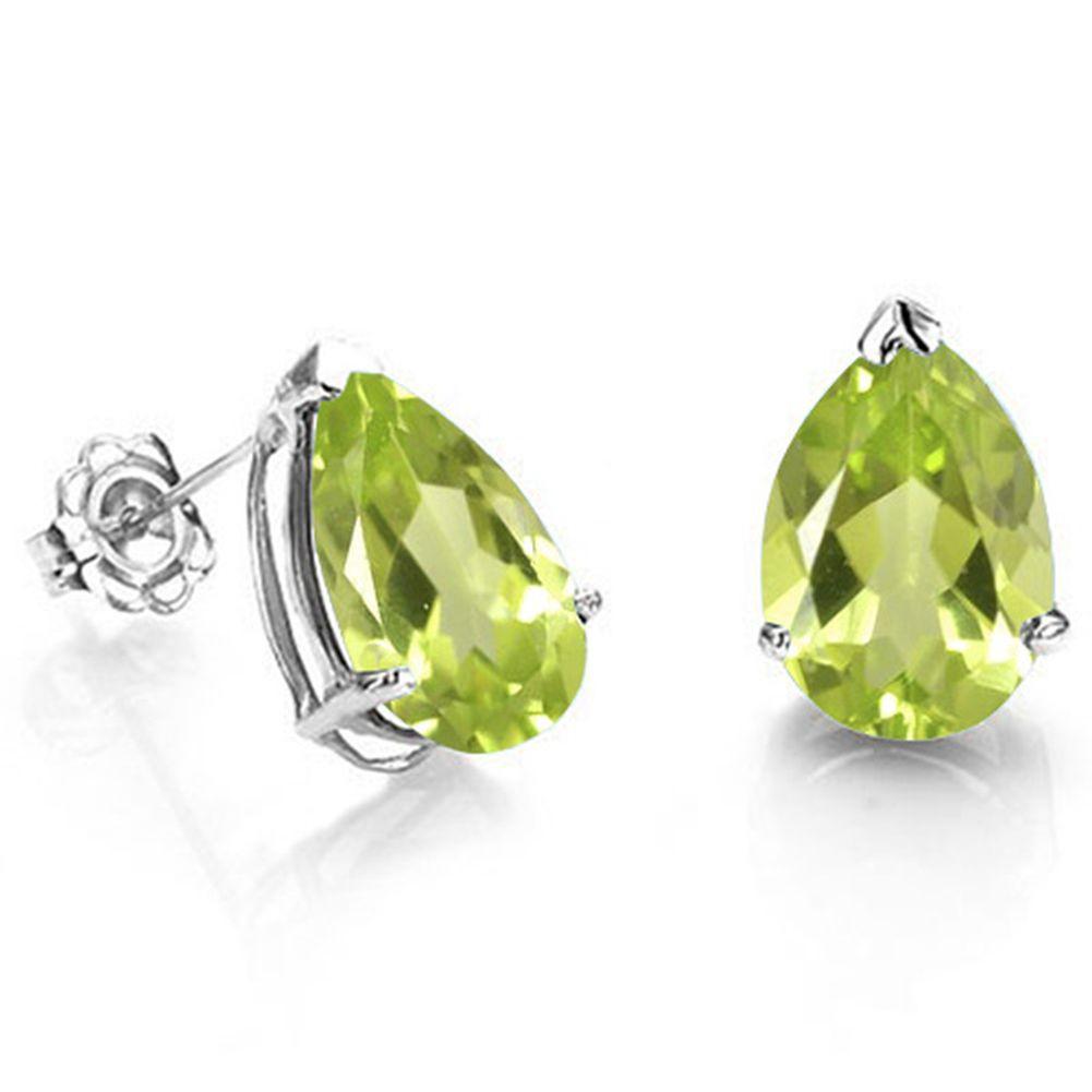 6x4mm Pear Cut Peridot .9ctw Stud Earrings In Sterling Silver