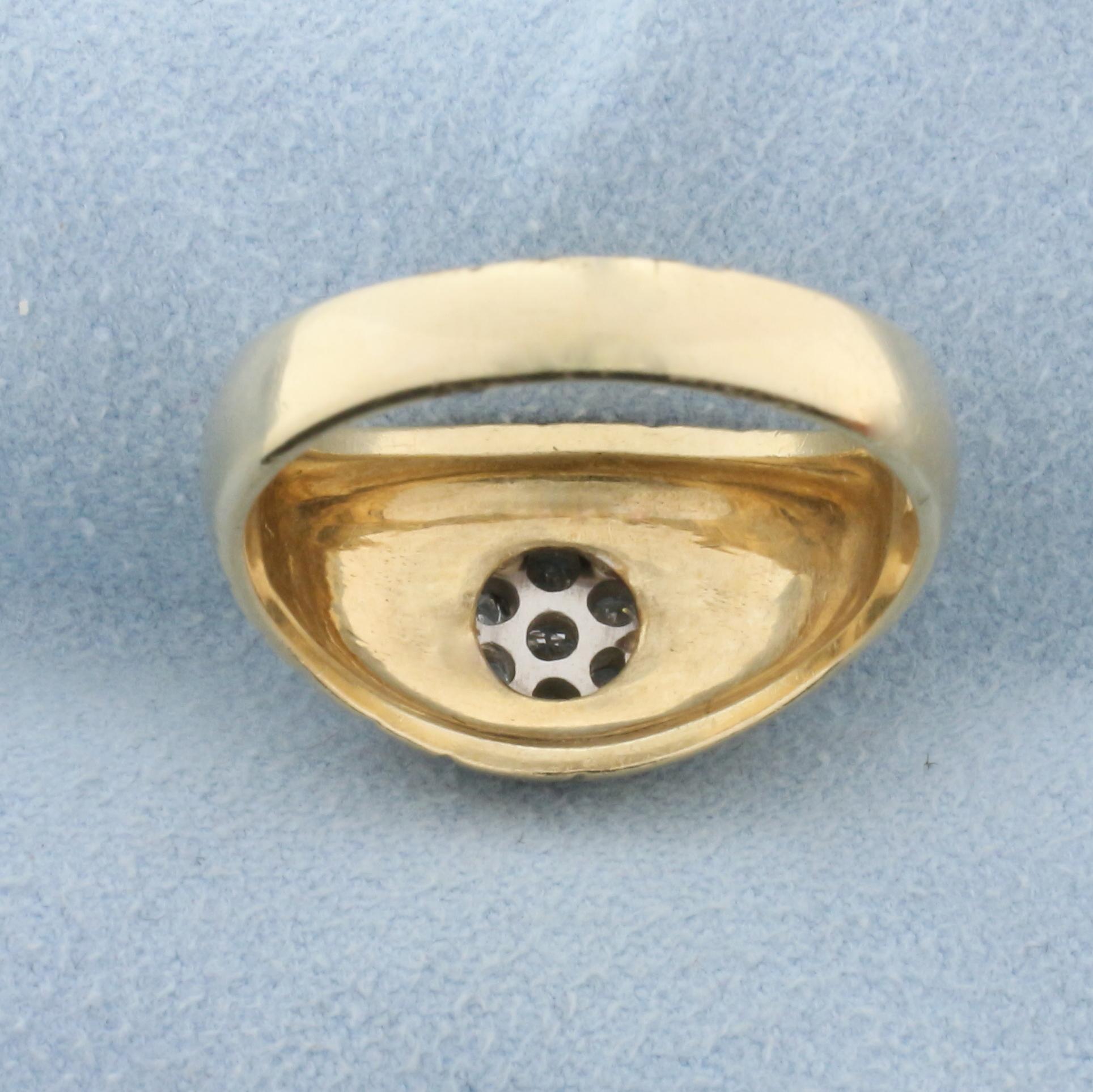 Vintage Diamond Dome Ring In 14k Yellow Gold