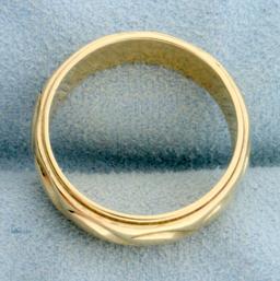 Wave Pattern Band Ring In 14k Yellow Gold