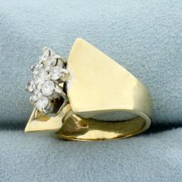 2/3ct Tw Diamond Cluster Ring In 14k Yellow Gold