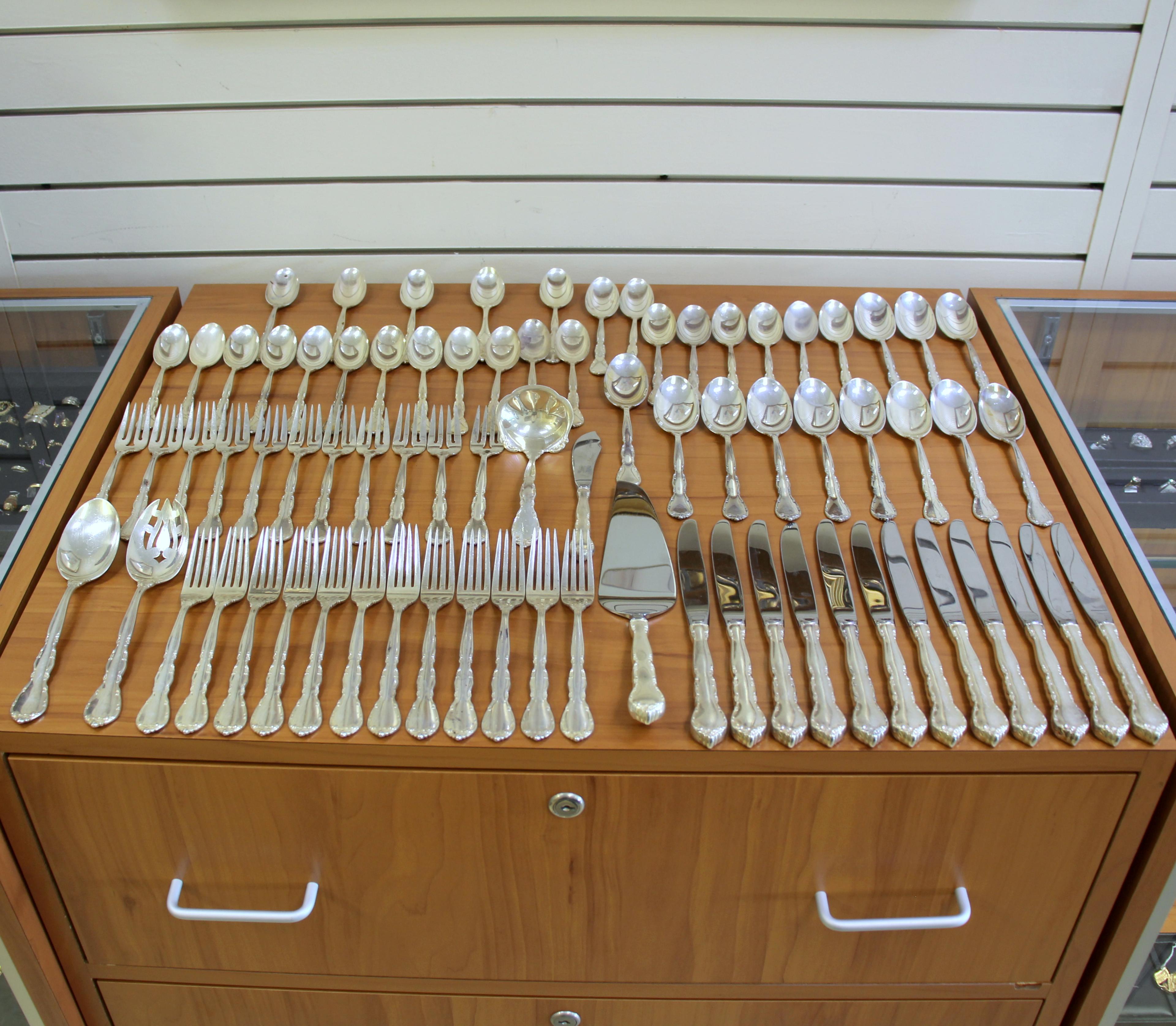 77 Piece Sterling Silver Lunt Mignonette Flatware Set With Chest