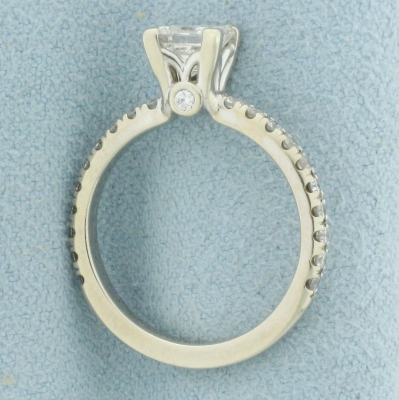 Gia Certified Princess Cut Diamond Noam Carver Engagement Ring In 14k White Gold