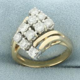 Zigzag Design Diamond Ring In 14k Yellow Gold