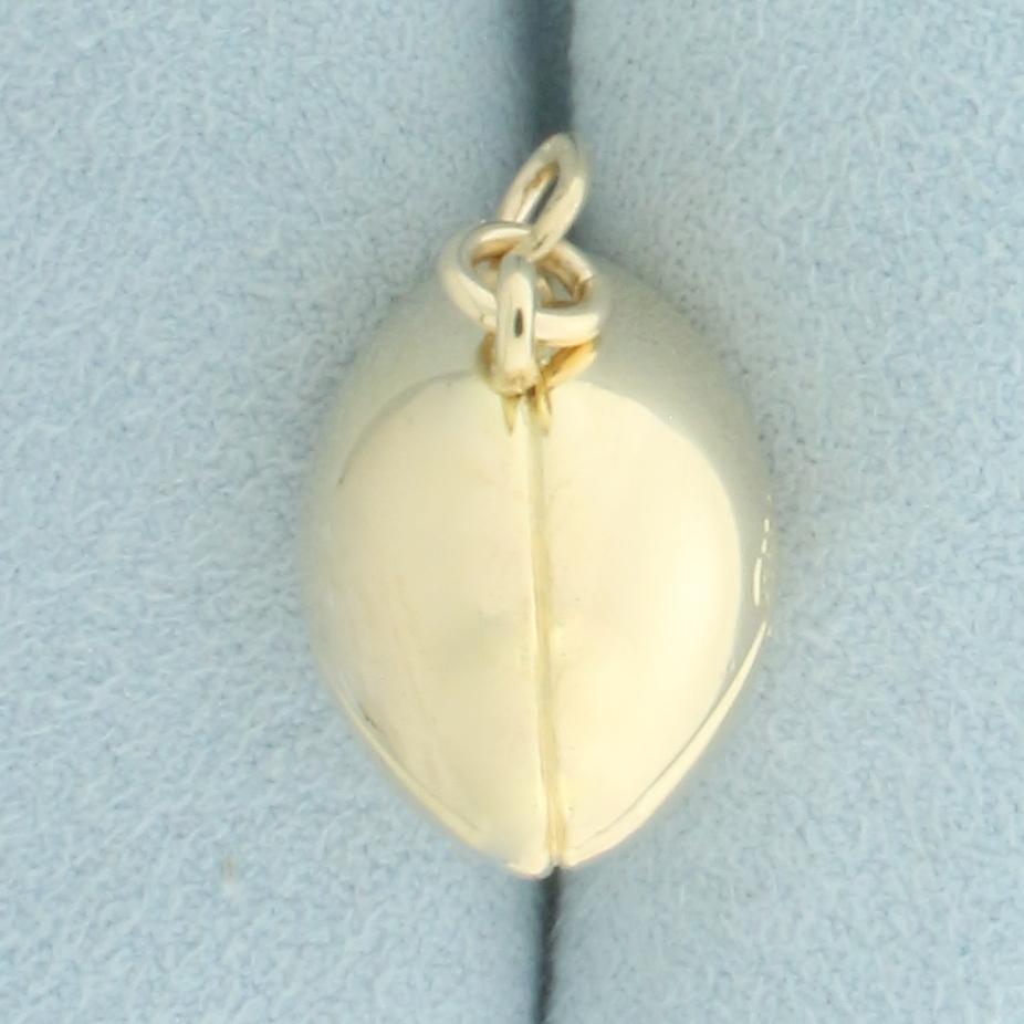 Vintage 3d Football Pendant Or Charm In 10k Yellow Gold