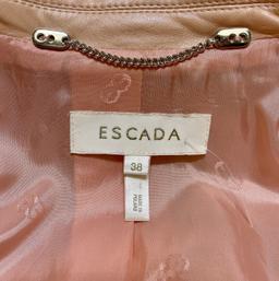 Escada Pink Lambskin Leather Blazer Jacket 38