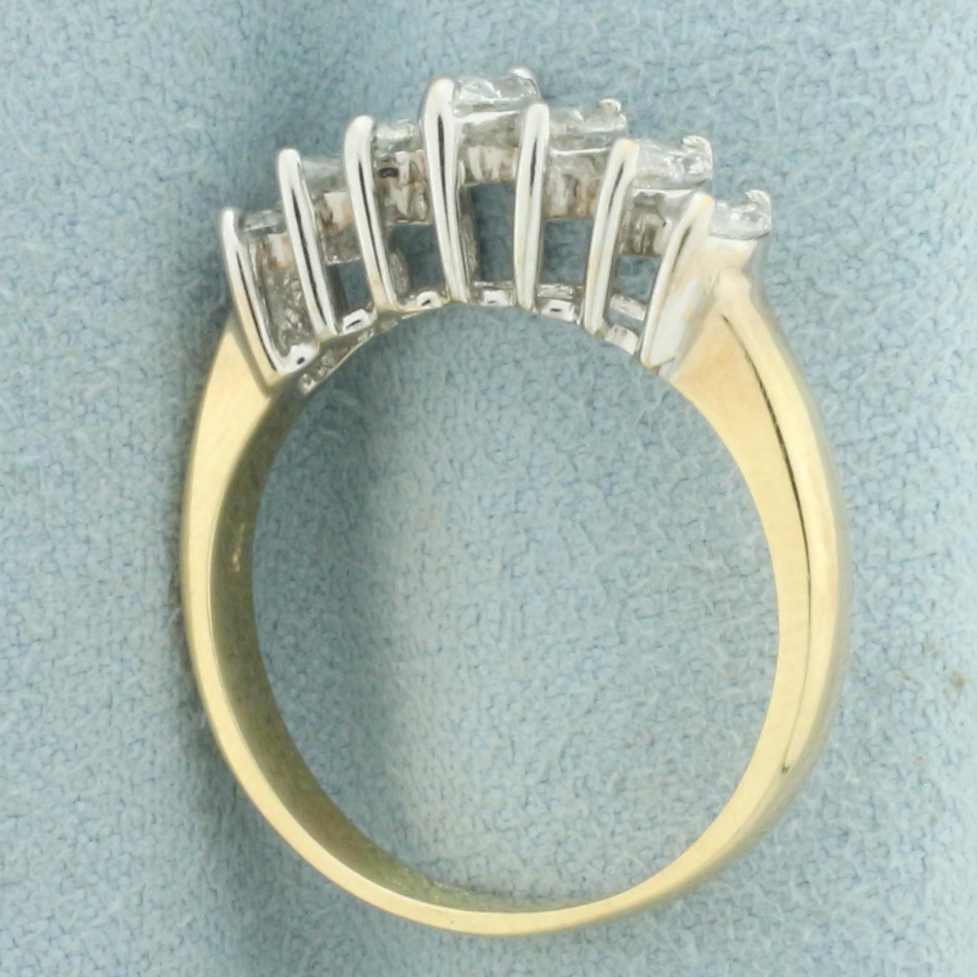 Marquise Diamond Wedding Or Anniversary Ring In 14k Yellow Gold