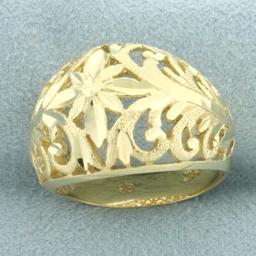 Cut Out Bombe Ring In 14k Yellow Gold