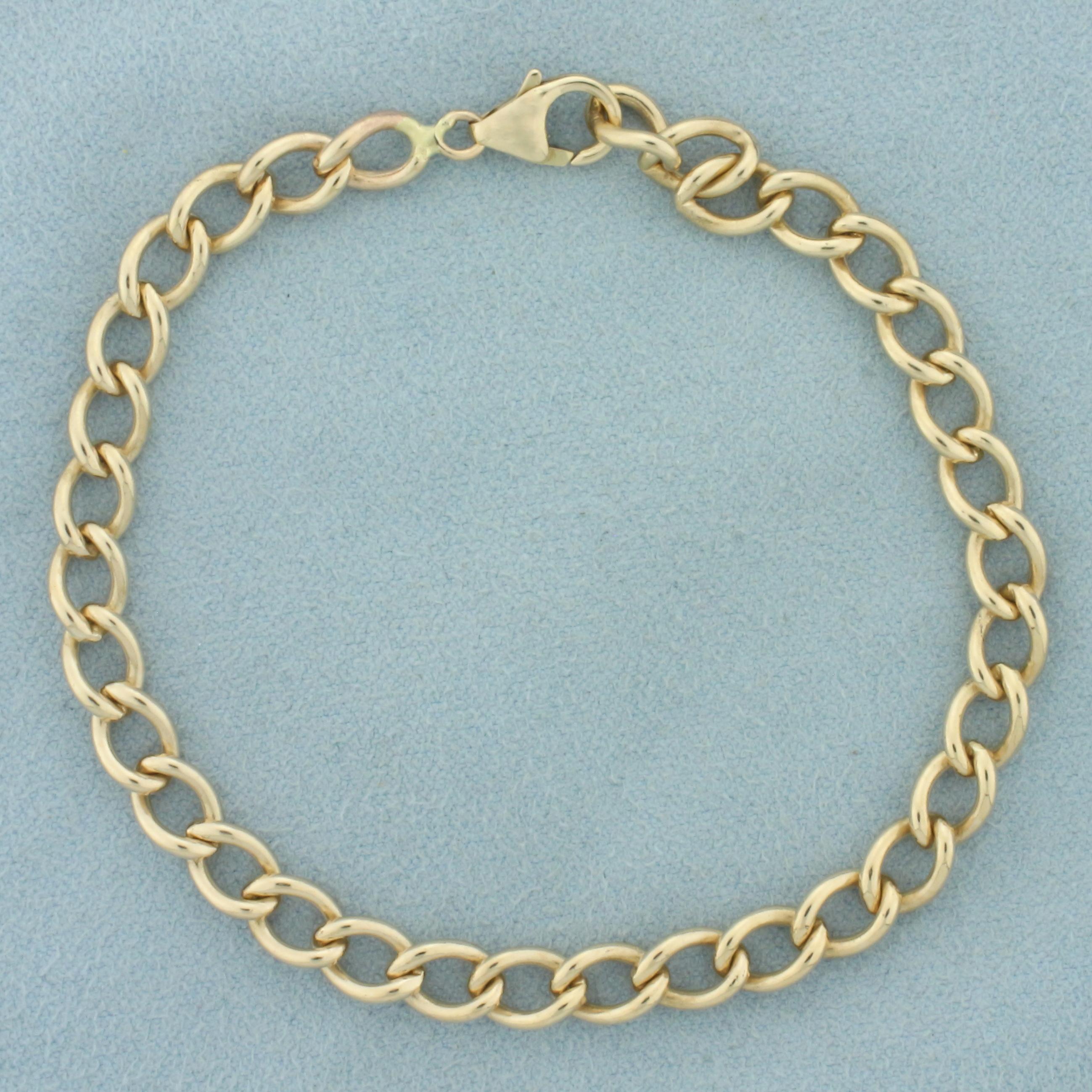 Curb Link Chain Bracelet In 14k Yellow Gold