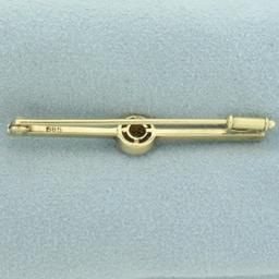 Antique Old European Cut Diamond Pin Brooch In 14k Yellow Gold