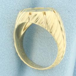 Mens 1945 Mexican Dos Pesos Gold Coin Ring In 14k Yellow Gold