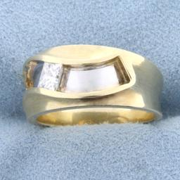 Unique Designer 1/3ct Princess Cut Solitaire Diamond Ring In 14k Gold