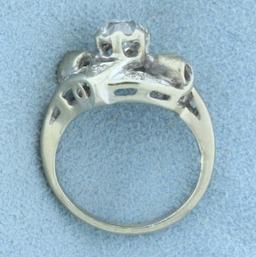 Antique 2/3ct Tw Old European Cut Diamond Ring In 14k White Gold