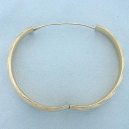 Hinged Plaid Design Bangle Bracelet In 14k Yellow Gold