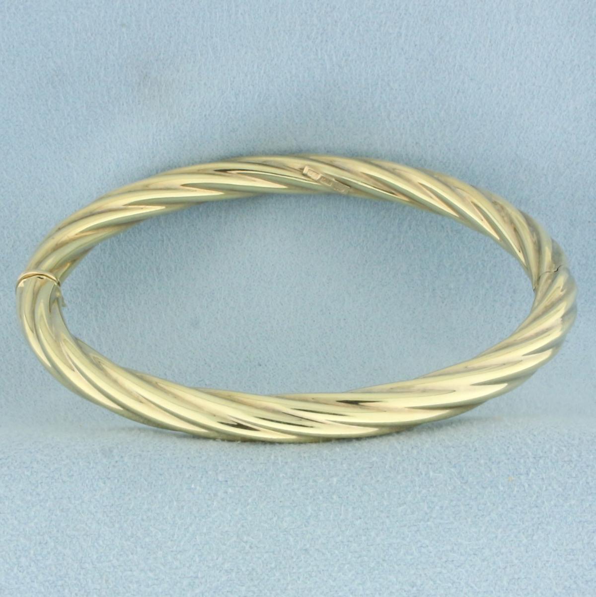 Italian Twist Bangle Bracelet In 14k Yellow Gold