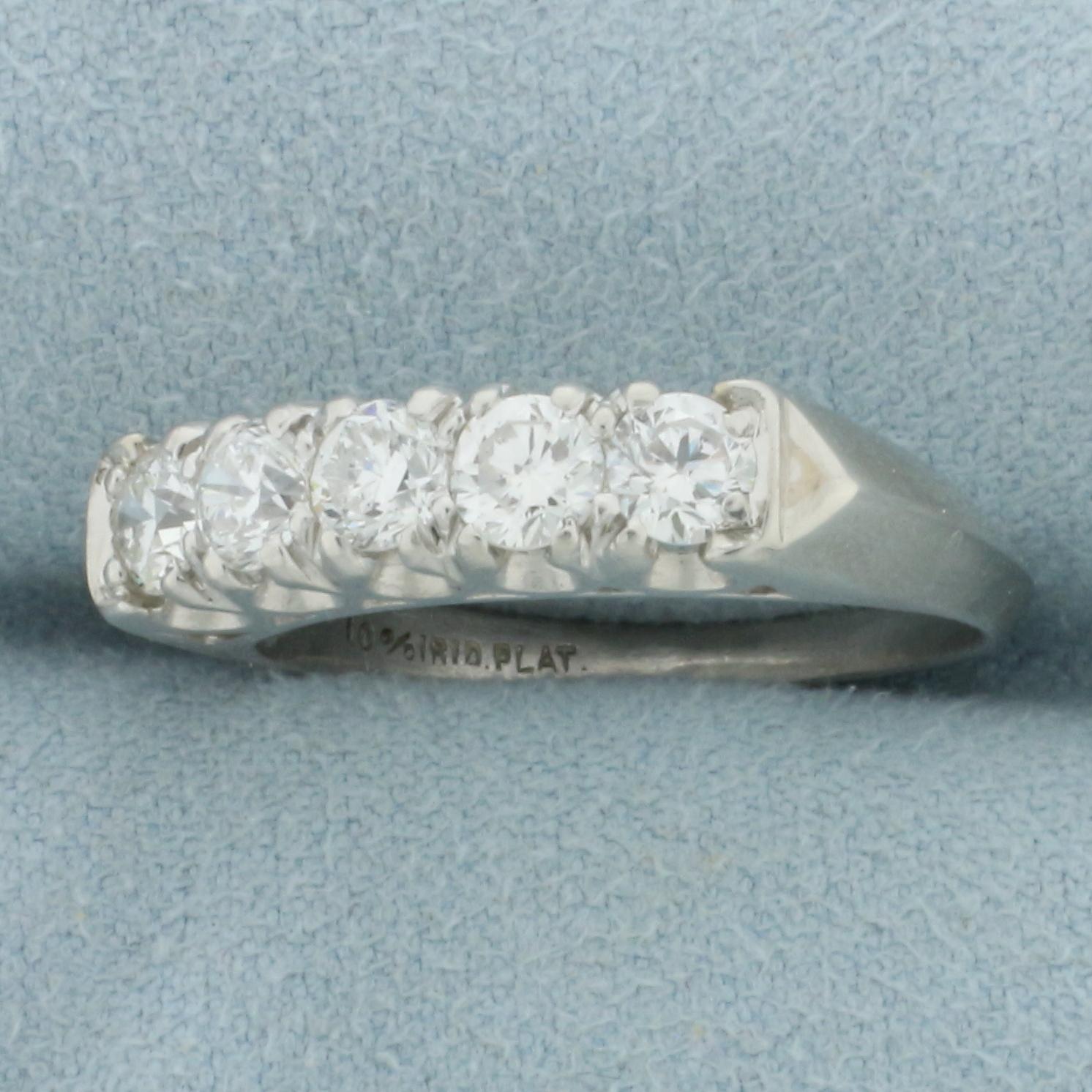 5 Stone Anniversary Or Wedding Band Ring In Platinum