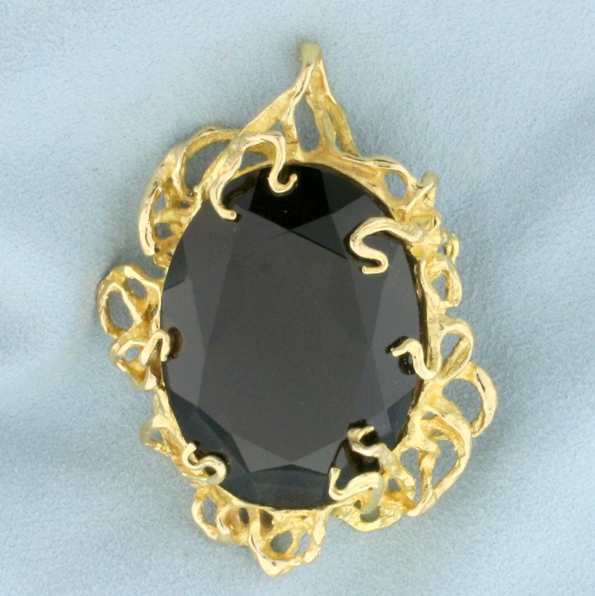 100ct Smoky Topaz Statement Pendant In 14k Yellow Gold