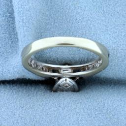 Illusion Set Diamond Engagement Ring In 14k White Gold