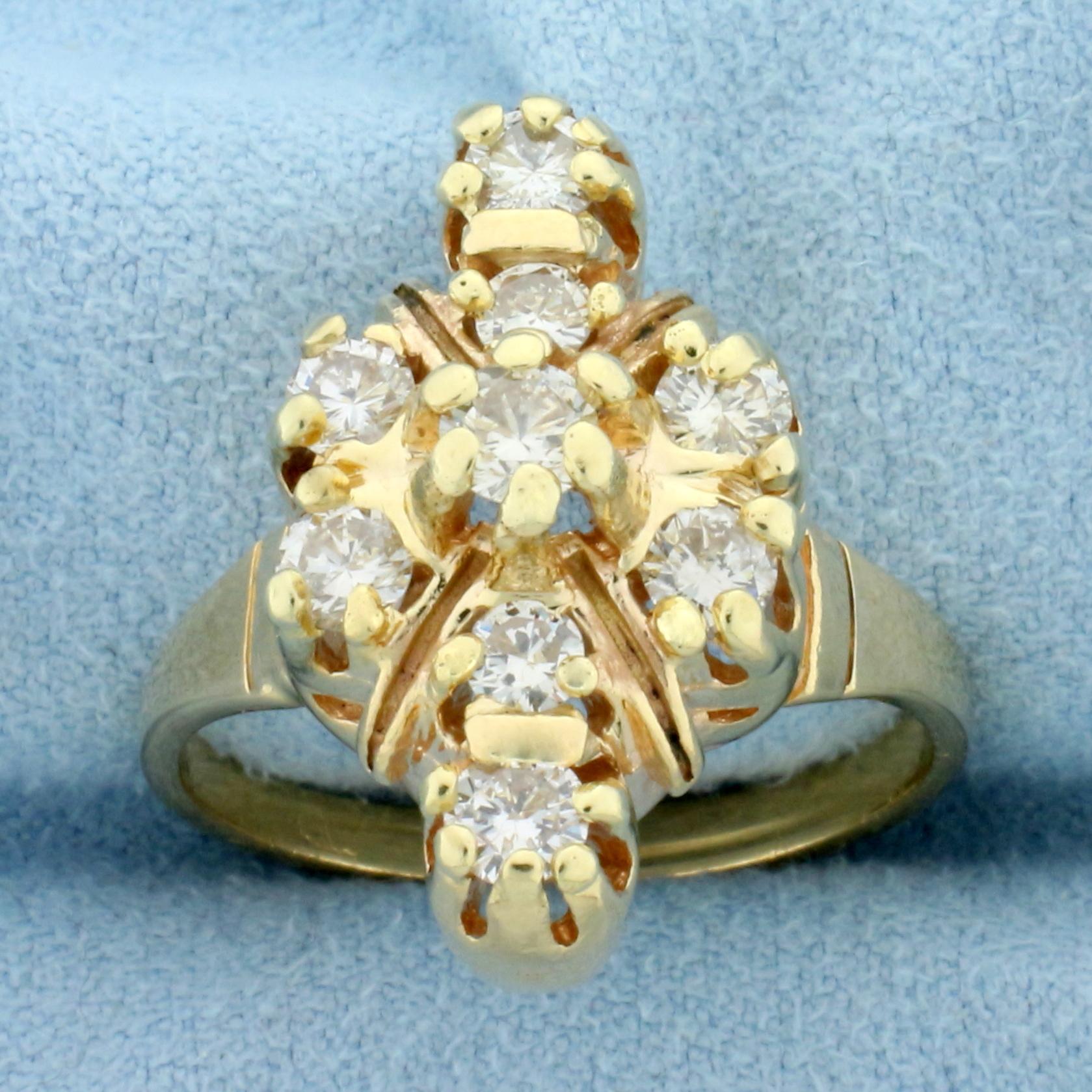 Vintage Diamond Ring In 14k Yellow Gold