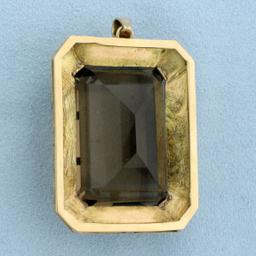 130ct Smokey Topaz Statement Pendant In 14k Yellow Gold