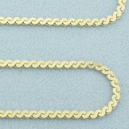 Italian 15 Inch Serpentine Link Chain Necklace In 14k Yellow Gold