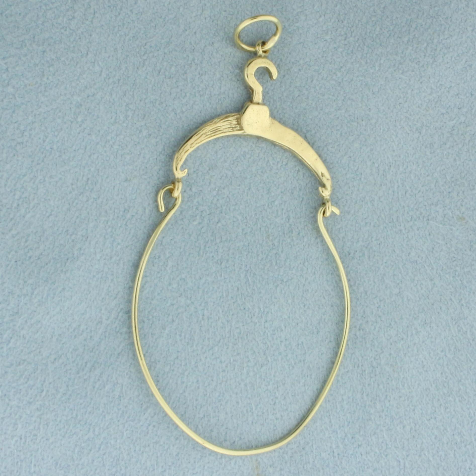 Hanger Design Charm Or Pendant Holder In 14k Yellow Gold