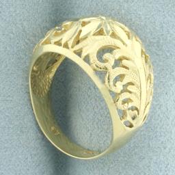 Cut Out Bombe Ring In 14k Yellow Gold