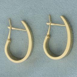 Tapered J-hook Earrings In 14k Yellow Gold